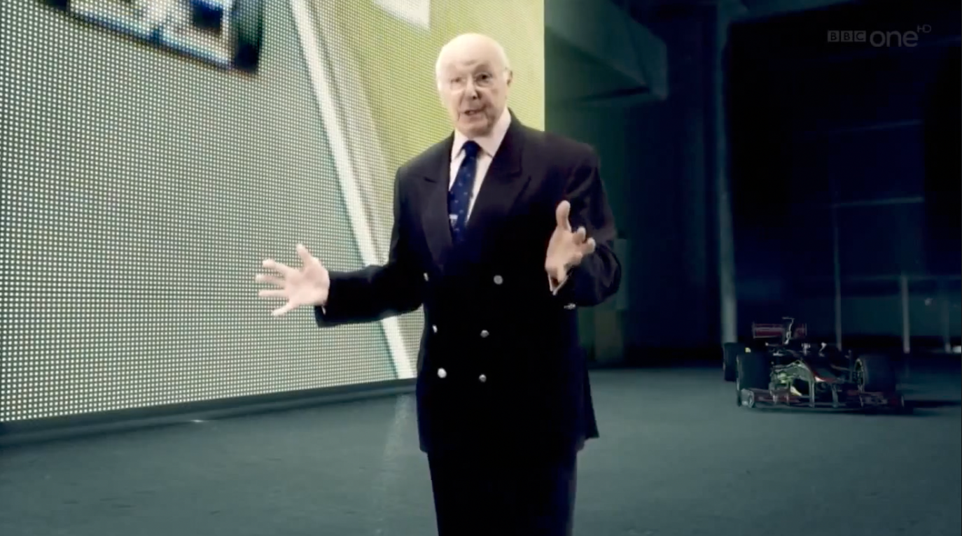 Murray Walker green screen BBC promo